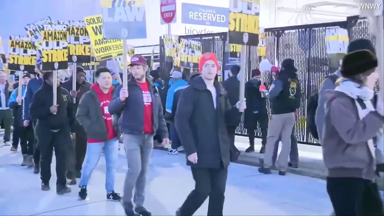 Amazon workers in New York City are among those in cities across the U.S. organized under the Teamsters union who went on strike Thursday, Dec. 19, 2024. (WNWY)