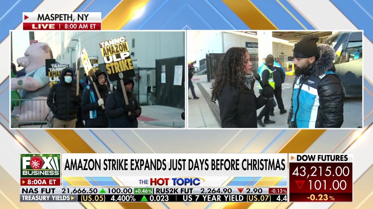 FOX Business' Madison Alworth and a 'Mornings with Maria' panel discuss the latest updates on Amazon warehouse workers' coordinated picket effort days before Christmas.