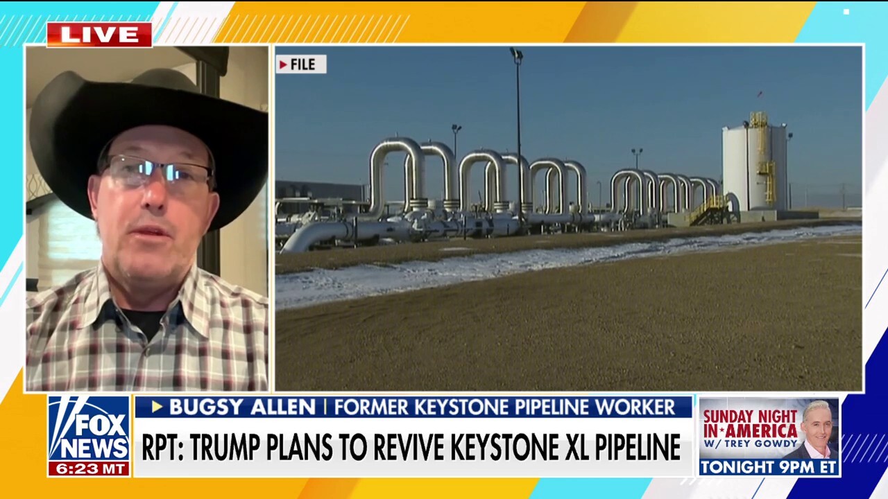 Former Keystone Pipeline worker Bugsy Allen reacts to President-elect Donald Trump’s plan to revive the project and U.S. energy production on ‘Fox & Friends Weekend.’