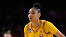 USC Trojans guard JuJu Watkins (12) during an NCAA Women&lsquor;&Auml;&ocirc;s Tournament 2nd round game against the Kansas Jayhawks at Galen Center.